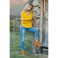 Sweter F585. Swetry damskie Fobya, uniwersalny, bez wzorów, z długim rękawem, długie, bez kaptura. Za 114,00 zł.