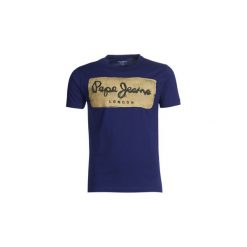 T-shirty z krótkim rękawem Pepe jeans CHARING. Niebieskie t-shirty męskie marki Pepe Jeans, s, bez wzorów, z jeansu, bez kołnierzyka, krótkie. Za 119,00 zł.
