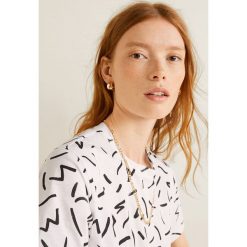 Mango - Top Chalonew. Pomarańczowe bluzki damskie Mango, s, bez wzorów, z bawełny, z okrągłym kołnierzem. Za 29,90 zł.