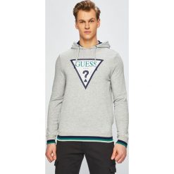 Guess Jeans - Bluza. Białe bluzy męskie Guess Jeans, xl, z nadrukiem, z bawełny, z kapturem, bez rękawów, z kapturem. W wyprzedaży za 269,90 zł.
