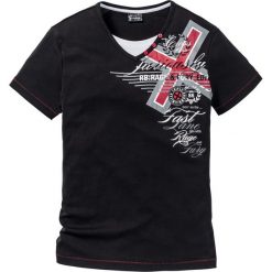 T-shirt bonprix czarny. Czarne koszulki męskie bonprix, xl, bez wzorów, z dekoltem w serek, bez rękawów. Za 44,99 zł.