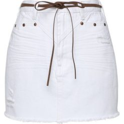 Spódnica jeansowa One Teaspoon Whte Beaut Trucker Sk 23006. Białe spódniczki damskie One Teaspoon, bez wzorów, z bawełny. W wyprzedaży za 349,00 zł.