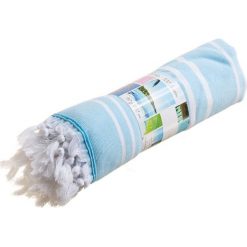 Kąpielówki męskie: Fouta „Oasis” w kolorze turkusowo-białym – 160 x 90 cm