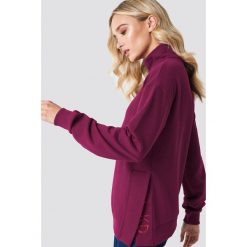 Bluzy damskie: NA-KD Trend Bluza z rozcięciami – Red