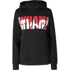 Bluza z kapturem "WHAM", długi rękaw bonprix czarny. Czarne bluzy damskie bonprix, bez wzorów, z długim rękawem, długie, z kapturem. Za 109,99 zł.