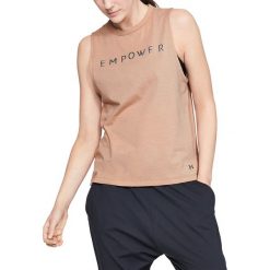 Under Armour Empower Muscle Podkoszulek Beżowy. Brązowe podkoszulki damskie xs, z nadrukiem, z bawełny. Za 119,95 zł.