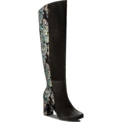 Buty zimowe damskie: Kozaki ROBERTO – 589 Czarny Nubuk/Czarny Orient
