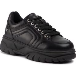 Sneakersy XTI - 48661 Nergo. Czarne półbuty damskie Xti, bez wzorów, ze skóry ekologicznej, bez obcasa, na płaskiej podeszwie, bez zapięcia. W wyprzedaży za 169,00 zł.