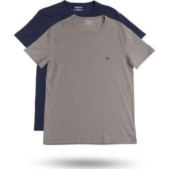 T-SHIRT 2-PAK emporio armani. Zielone t-shirty męskie m, z aplikacjami, z elastanu, z okrągłym kołnierzem. Za 209,00 zł.