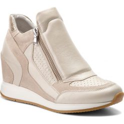 Sneakersy GEOX - D Nydame A D620QA 04422 C2UH6 Platinum/Lt Taupe. Brązowe sneakersy damskie Geox, z materiału. W wyprzedaży za 349,00 zł.