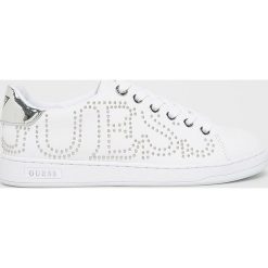Guess Jeans - Buty. Czarne buty sportowe damskie Guess Jeans, z aplikacjami, z jeansu, sportowe. W wyprzedaży za 269,90 zł.