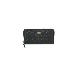 Portfele Karl Lagerfeld K/KUILTED ZIP AUROUND WALLET. Czarne portfele damskie KARL LAGERFELD, bez wzorów. Za 510,30 zł.
