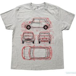 Koszulka MINI RED GREY. Czerwone bluzki z odkrytymi ramionami marki Pakamera. Za 77,00 zł.