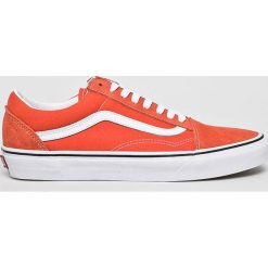 Vans - Tenisówki. Pomarańczowe trampki męskie Vans, bez wzorów, ze skóry, na sznurówki. W wyprzedaży za 199,90 zł.