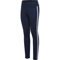 Legginsy z paskami z boku nogawki bonprix ciemnoniebiesko-morski pastelowy. Niebieskie legginsy damskie bonprix, w paski. Za 54,99 zł.