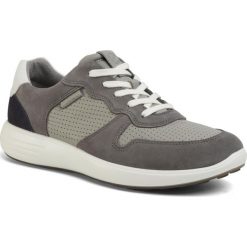 Sneakersy ECCO - Soft 7 Runner M 46062451837 Titanum/Wild Dove/White/Navy. Szare sneakersy męskie ecco, na co dzień, bez wzorów, ze skóry, eleganckie, bez zapięcia. W wyprzedaży za 519,00 zł.