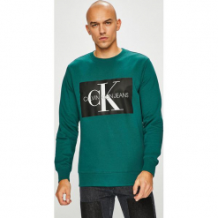 Calvin Klein Jeans - Bluza. Szare bejsbolówki męskie Calvin Klein Jeans, l, z nadrukiem, z bawełny, bez kaptura. Za 399,90 zł.