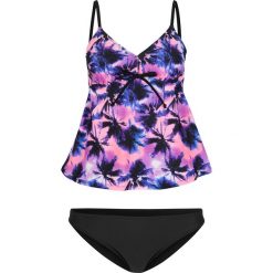 Tankini (2 części) bonprix czarno-neonowy pomarańczowy. Czarne stroje kąpielowe damskie bonprix, bez wzorów. Za 79,99 zł.