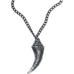Alchemy Gothic Froda's Dragon Tooth Naszyjnik srebrny. Szare naszyjniki męskie marki Alchemy Gothic, srebrne. Za 79,90 zł.