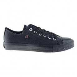 Trampki w kolorze czarnym. Czarne trampki męskie BIG STAR, na sznurówki. W wyprzedaży za 49,95 zł.