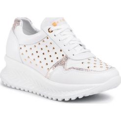 Sneakersy NESSI - 20680 Biały/Złoto. Białe półbuty damskie Nessi, ze skóry. W wyprzedaży za 319,00 zł.