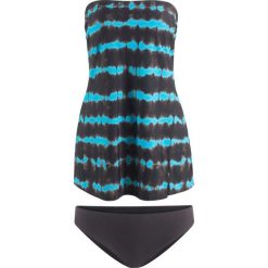 Tankini z dłuższym topem (2 części) bonprix brązowo-turkusowy. Brązowe bikini bonprix, z nadrukiem. Za 119,99 zł.