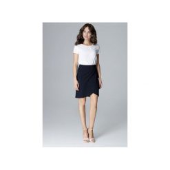Spódnica L003 Granat. Niebieskie spódniczki damskie Lenitif, l, bez wzorów, eleganckie, mini, koszulowe. Za 109,00 zł.