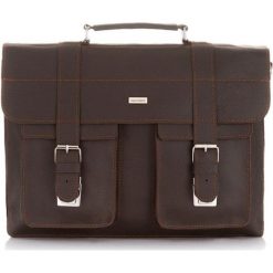 Włoska teczka torba męska skórzana vintage Paolo Peruzzi G-45-BR brązowa - Brązowy. Pomarańczowe torby męskie skórzane w paski, ze skóry, vintage. Za 399,99 zł.