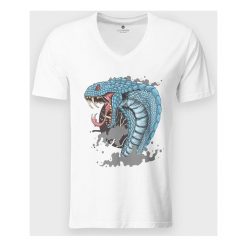 Koszulka męska v-neck Zły wąż. Koszulki męskie MegaKoszulki, m, bez wzorów, z bawełny, klasyczne, bez kołnierzyka, bez rękawów. Za 54,90 zł.
