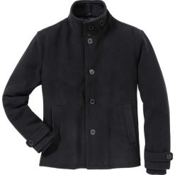 Kurtka z materiału w optyce wełny Regular Fit bonprix czarny. Czarne płaszcze męskie bonprix, m, bez wzorów, z wełny, bez kaptura. Za 169,99 zł.