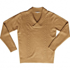 Sweter kaszmirowy w kolorze karmelowym. Brązowe swetry klasyczne męskie marki Ateliers de la Maille, m, z kaszmiru. W wyprzedaży za 591,95 zł.