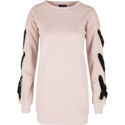 Bluza Trussardi Jeans. Szare bluzki damskie Trussardi Jeans, bez wzorów, z bawełny, z długim rękawem, długie, bez kaptura. Za 239,00 zł.