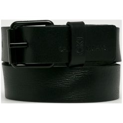 Calvin Klein Jeans - Pasek skórzany. Pomarańczowe paski męskie Calvin Klein Jeans, w paski, z jeansu. Za 229,90 zł.