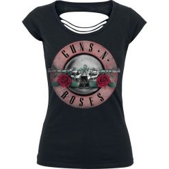 Guns N' Roses Pink Bullet Koszulka damska czarny. Czerwone bluzki z odkrytymi ramionami marki DOMYOS, z elastanu, z dekoltem na plecach. Za 121,90 zł.
