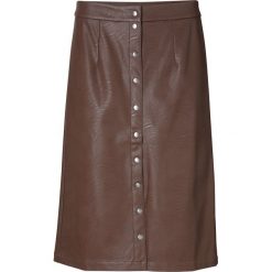 Spódnica ze sztucznej skóry bonprix ciemnobrązowy. Pomarańczowe spódniczki damskie bonprix, bez wzorów, z wiskozy. Za 109,99 zł.