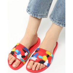 Klapki damskie: Czerwone Klapki Colourful Dots