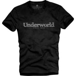 T-shirt UNDERWORLD Organic Cotton Since 1979. Czarne t-shirty męskie Underworld, m, z nadrukiem, bez kołnierzyka. Za 69,99 zł.