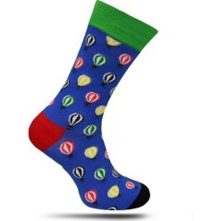 Chabrowe Modne Skarpetki -ALTIES- Męskie, w Kolorowe Balony Lotnicze SKALTS0043. Niebieskie skarpetki męskie Alties, bez wzorów, z tkaniny. Za 16,90 zł.