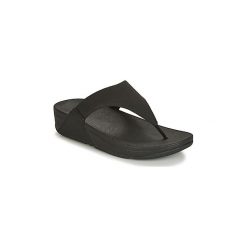 Japonki FitFlop LULU SHIMMERLUX. Czarne klapki damskie FitFlop, bez wzorów, bez obcasa. W wyprzedaży za 279,20 zł.