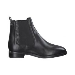 Tamaris Botki Czarny female czarny 40. Czarne botki damskie Tamaris, ze skóry, eleganckie, bez obcasa, bez zapięcia. Za 379,00 zł.