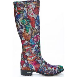 Kozaki - skóra naturalna - model 160 - kolor motyl. Szare kozaki damskie Zapato, na co dzień, na zimę, z jeansu, eleganckie, przed kolano, na niskim obcasie, na płaskiej podeszwie, bez zapięcia. W wyprzedaży za 349,30 zł.