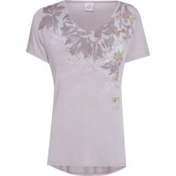 T-shirt DEHA HARMONIC. Brązowe t-shirty damskie Deha, z nadrukiem, z elastanu, bez kołnierzyka. W wyprzedaży za 78,00 zł.