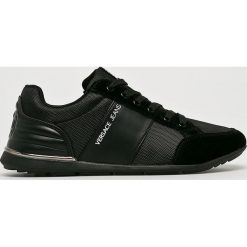 Versace Jeans - Buty. Czarne halówki męskie Versace Jeans, z jeansu, na sznurówki. W wyprzedaży za 459,90 zł.