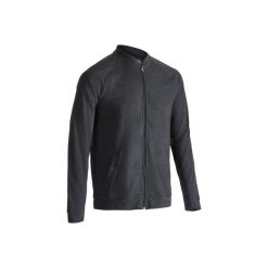 Bluza na zamek Gym & Pilates 100 męska. Szare bluzy męskie rozpinane marki DOMYOS, m, z bawełny. Za 39,99 zł.
