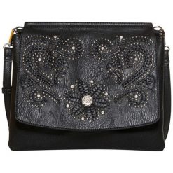 Desigual Torba Podróżna Dixie Amber Es Negro 18Waxpa6. Żółte torebki klasyczne damskie marki Desigual, z aplikacjami, eleganckie, zdobione, bez dodatków. W wyprzedaży za 240,00 zł.