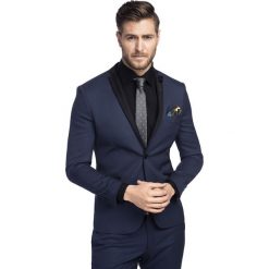 Marynarka LEONARDO GGGE900187. Czarne marynarki męskie Giacomo Conti, m, bez wzorów, z elastanu, eleganckie. Za 599,00 zł.