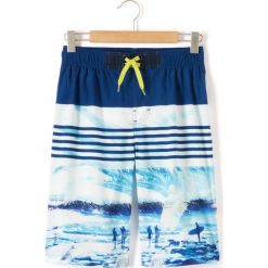 Wzorzyste szorty kąpielowe 10-16 lat. Szare kąpielówki chłopięce marki La Redoute Collections, z materiału, młodzieżowe. Za 83,12 zł.