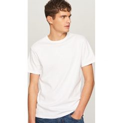 T-shirty męskie: Jednolity t-shirt – Biały