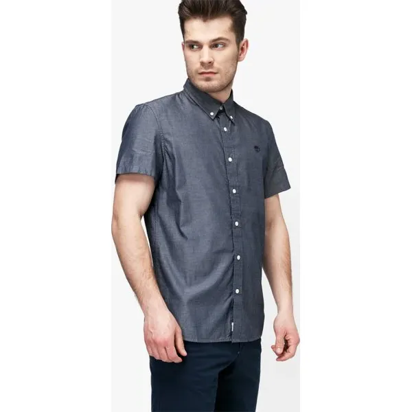 Timberland Koszula Ss Milford Oxford Solid , niebieski, rozmiar XXL. Niebieskie koszule męskie Timberland, xxl, bez wzorów, z bawełny, button down, bez rękawów. W wyprzedaży za 199,99 zł.