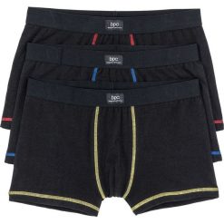 Bokserki (3 pary) bonprix czarno-kolorowy. Czarne bokserki męskie bonprix, w kolorowe wzory. Za 44,97 zł.